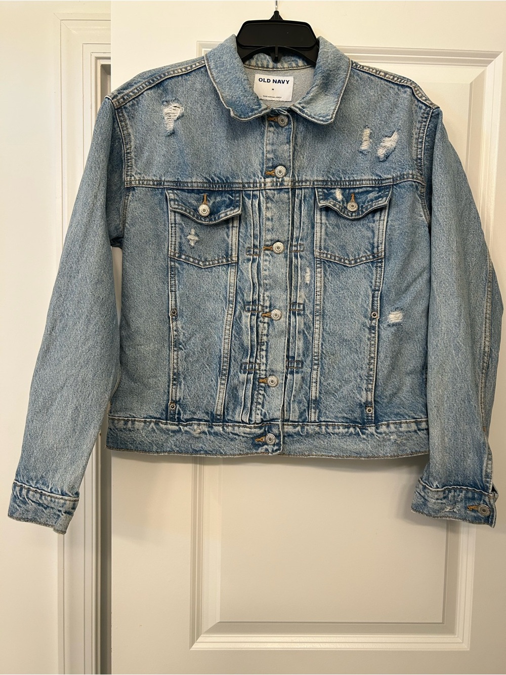 Old Navy Light Blue Distressed Denim Jacket